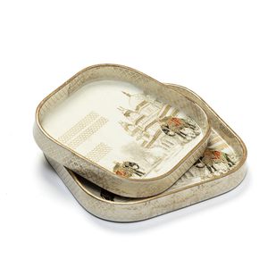 Bandeja de servir de madera con estampado floral, plato cuadrado de madera de mango hecho a mano con borde redondo, bandeja de servir al mejor precio - Product Image 4