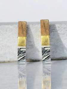 Modern Rectangle Wood Cabinet Handle Resin Gold Inlay Luxury Pattern Kitchen Furniture Knobs Natural Crafts Belladec BI-WT402 - Product Image 4