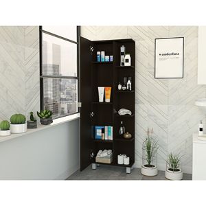 Mobile da Bagno Reno con Finitura Wengue Nero, Specchio e Quattro Ripiani Interni - Product Image 5