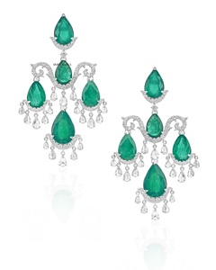 Green Pear Cut Moissanite <b>Chandelier</b> Drop Earrings 10K 14K 18K Gold 925 935 Sterling <b>Silver</b> Luxury Fine Jewelry - Product Image 3