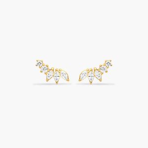 Boucles d'oreilles Ivy Diamond Climber en or jaune - Product Image 4
