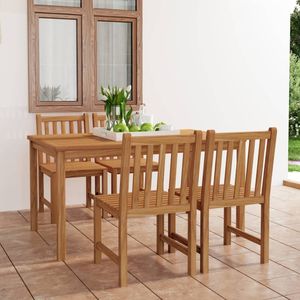 Set da pranzo da 5 pezzi in legno di Teak massello Set da esterno Premium - Product Image 1