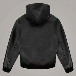 เสื้อแจ็คเก็ตหนังสีดำ Avirex สำหรับผู้ชาย - Product Image 2