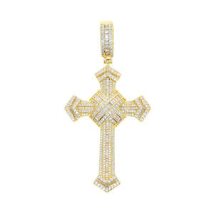 Pendentif Croix Couleur Baguette - Pendentif Artisanal en Moissanite et Argent 925, Bijoux Fins Faits Main à Prix Abordable - Product Image 5