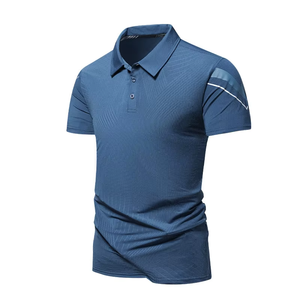 Polo décontracté à manches courtes, T-shirt fin d'été, Polo d'affaires haut de gamme en soie glacée pour hommes américains 2026 - Product Image 6