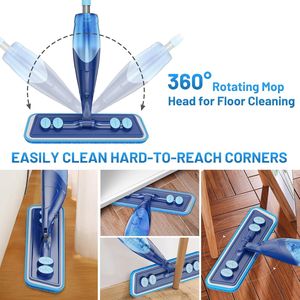 Mop in Microfibra per Pavimenti in Legno, Mop Spray Umido/Secco con 4 Panni Lavabili per Piastrelle, Legno, Laminato, Vinile, Marmo, per Casa e Cucina, 500+ ML R - Product Image 2