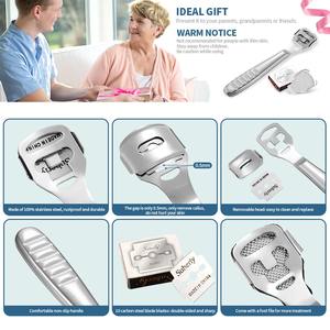 Râpe à pieds en acier inoxydable pour éliminer les peaux mortes, outil de pédicure, planche à frotter les pieds, couteau à callosités - Product Image 6