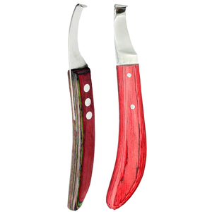 Juego de Cuchillos Veterinarios para Pezuñas de Acero Inoxidable con Hoja Curva Superafilada, Mango de Madera, Reutilizables, Herramienta Manual Profesional para Herradores - Product Image 1