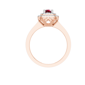Elegante anillo de compromiso de diseño cuadrado de oro de 14K/18K rubí Natural diamante Halo joyería de boda estilo clásico perfecto para fiestas - Product Image 4
