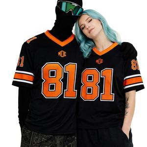 Maillot de football américain unisexe OEM entièrement sublimé en maille polyester, coupe ample, streetwear, numéro personnalisé, manches courtes, vente en gros - Product Image 2