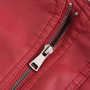 Chaqueta de Motociclista para Mujer, Corte Ajustado, Color Rojo, PU, Invierno, Impermeable, Transpirable, Reversible, Secado Rápido, Detalle de Cordones, Forro de Nailon, 2026 - Product Image 6