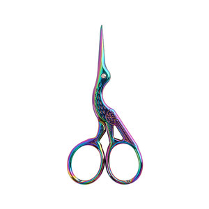 Hot Sell Vintage-Style Stork-Shaped Eyebrow Manicure Scissors Multi-Colored Bird Shape Finish Grooming Embroidery DIY - Product Image 4