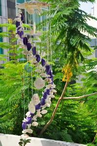 Carillons éoliens extérieurs fabriqués à partir de coquillages naturels pour décoration de jardin et de patio - Product Image 5