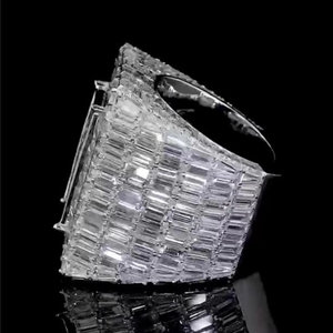 Trendy Hip Hop <b>Eternity</b> Band <b>Ring</b> 925 Sterling <b>Silver</b> Moissanite Diamond Fashion Jewelry for Men Women Statement Style - Product Image 2