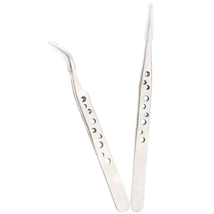 Pinzas de Precisión para Pestañas de Acero Inoxidable, Punta Fina Curvada, Herramienta de Belleza para Aislamiento de Extensiones de Pestañas, Uso Profesional en Salón, OEM ODM - Product Image 2