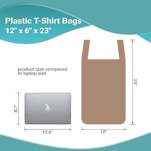 แพ็ค1000เสื้อยืดช็อคโกแลตบางเฉียบ12x6x23ถุง0.65ถุงพลาสติกทึบแสงสำหรับซื้อของชำสำหรับร้านค้าและร้านอาหาร - Product Image 4