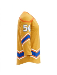 Maillot de hockey sur glace personnalisé jaune or, uniforme d'équipe sublimé Slammers, OEM, pour hommes, séchage rapide, respirant, vente en gros, numéro personnalisé - Product Image 3