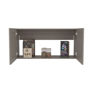 Zurich Light Gray Double-Door Wall Cabinet One Shelf <b>Kitchen</b> <b>Storage</b> Wide <b>Storage</b> Cabinet - Product Image 5