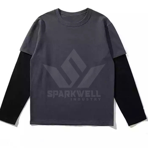 Men's Oversized Gray <b>Short</b> Sleeve T-Shirt O-Neck Casual Plain Cotton Jersey Fit Regular Length Solid Color Eco-Friendly Front - Product Image 4