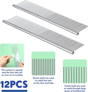 Peigne de toilettage pour animaux de compagnie en acier inoxydable écologique pour chiens et chats |   Peigne démêlant professionnel anti-rouille à 48 dents - Product Image 4