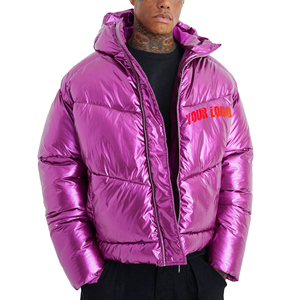 Oem Clothing Manufacturer Custom Loose Canvas Stand Collar Hooded Puffer <b>Jacket</b> Men's Winter High Quality Thick <b>Warm</b> - Product Image 5