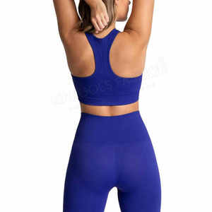 Ensemble de yoga sans couture pour femmes, haut court et pantalon de sport taille haute, tenue de fitness par Twin City - Product Image 5