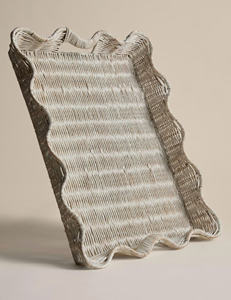 Bandeja de ratán hecha a mano en Vietnam, color blanquecino, bandeja rústica de mimbre para decoración de mesa y organización de almacenamiento - Product Image 2