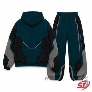 Conjunto de Sudadera con Capucha y Pantalones Deportivos Extra Grandes Personalizados para Hombre, 100% Algodón, 320g, Logotipo Personalizado, Ropa Urbana Futurista, OEM, Marca Privada, Venta al Por Mayor - Product Image 2