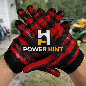Guantes de Receptor de Fútbol Americano POWER HINT, de Moda, Flexibles, Listos para Enviar, con Protección de Palma Sublimada y Función Adhesiva - Product Image 5