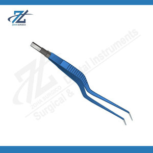 Pinzas Bipolares Anguladas Tipo Bayoneta Europeas Premium, Punta Fina de 0.7mm, Aisladas, Reutilizables, de Acero Inoxidable, Manuales, Certificadas CE, Quirúrgicas - Product Image 5