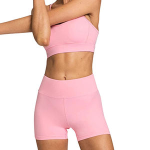 ชุดออกกำลังกายแบบสวมใส่สบาย สีพื้นและขนาดตามสั่ง ชุดออกกำลังกายดีไซน์ล่าสุด ชุดเซ็ต 2 ชิ้นสำหรับผู้หญิง - Product Image 3