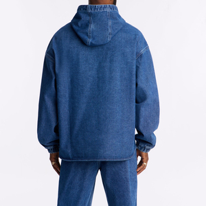 Hoodies en denim pour hommes tendance ODM - Haute qualité, 100% coton, surdimensionnés, respirants, imperméables, mode - Product Image 2