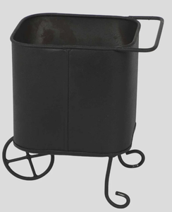 Contenedor de Almacenamiento Resistente, Moderno, Impermeable y Sostenible, de Metal Negro, con Asa y Ruedas, Cesta Utilitaria para Hogar y Jardín - Product Image 2