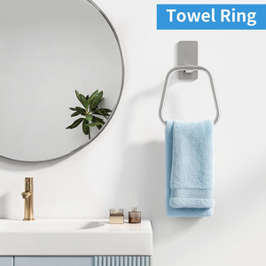 Metal Wall Mounted <b>Towel</b> Ring Bathroom <b>Hand</b> <b>Towel</b> <b>Holder</b> Modern Square Round Design for Bathroom Kitchen Hotel Home Decor - Product Image 6