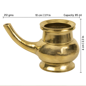 Pot à eau traditionnel en laiton Kerala Kindi avec bec verseur pour Abhishekam, Thirtham et les rituels du temple - Product Image 2