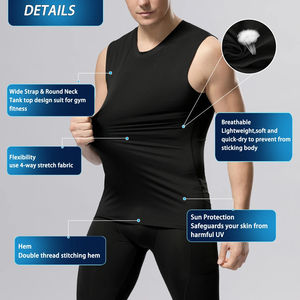 Camiseta Moldeadora de Compresión para Hombre, Chaleco Reductor sin Mangas, Camiseta de Entrenamiento para Adelgazar, Control de Abdomen, Agradable al Tacto, para Gimnasio - Product Image 2