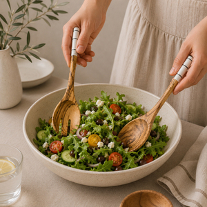 Premium Quality Wood Salad Servers Set Eco-Friendly Wooden Salad <b>Tongs</b> for Tossing and <b>Serving</b> Kitchen Utensils Lowest Price - Product Image 6