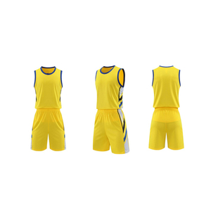 OEM Men Basketball Jersey Set Blue <b>Red</b> <b>White</b> <b>Striped</b> Sleeveless Tank Top Elastic Waist Shorts Moisture Wicking Breathable - Product Image 4
