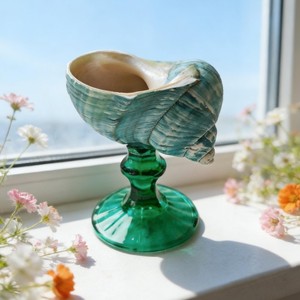 Wine glass designed with intricate seashell textures that bring a natural ocean-inspired aesthetic to modern drinkware - Product Image 4