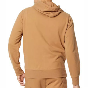 Sudadera con capucha de forro polar para hombre, 500 g/m², 30% poliéster, 70% algodón, bordada, corte holgado, gruesa, con cremallera, lisa, oversize, en blanco - Product Image 3