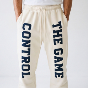 Pantalones de chándal acampanados vintage para hombre al por mayor, con logo personalizado, cortavientos, de poliéster/algodón, gruesos, para invierno - Product Image 3