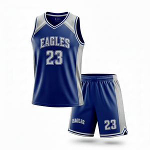 Custom OEM Wholesale Sublimation Blue Basketball Shirts Quick Dry Gym Basketball For Men And Women High Quality Quick Dry - Product Image 1