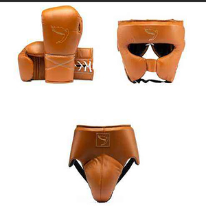 Super Fly Pro Punching Sparring Boxing Set Custom Logo Real Leather Pro Fighting <b>Head</b> Protection Groin Guard Sparring Boxing Set - Product Image 1