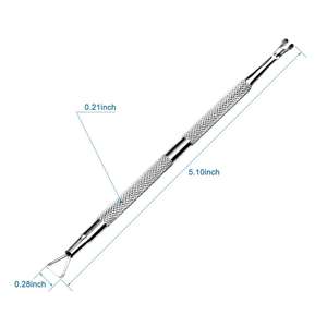 Ensemble professionnel d'outils pour cuticules en acier inoxydable 2 pièces - Poussoir et coupe-cuticules double usage pour manucure et pédicure - Product Image 2
