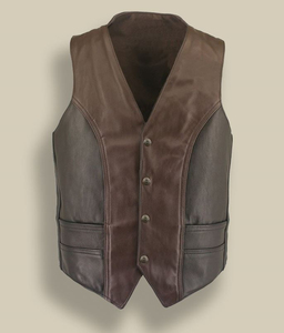 Chaleco de Cuero Casual Personalizado para Motocicleta, Invierno, Transpirable, Unisex, Color Personalizado, Retro, Corto, a la Moda - Product Image 1