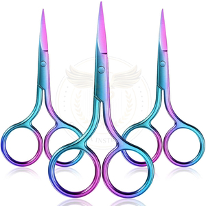 Paquete de 3 Mini Tijeras de Acero Inoxidable para Belleza, Tijeras de Punta Fina para Recortar Bigote, Cejas y Vello Facial - Product Image 1