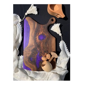 Tabla de cortar de resina y madera para cocina, superficie de preparación de alimentos, tabla de servir de madera dura de lujo, decorativa - Product Image 1