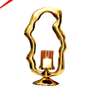 Ensemble de porte-bougies élégants en forme de pilier, cadeaux, décoration intérieure, sculpture dorée, support de bougie de luxe, chandelier - Product Image 3