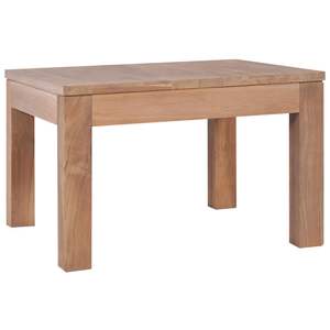 Table basse en bois de teck massif durable 23,6x23,6 pouces, beauté naturelle - Product Image 2
