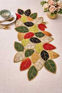 Handmade Embroidered Stripe <b>Table</b> <b>Runner</b> Polyester/Cotton 13x36 Multicolour Luxury <b>Dining</b> Decor for Home Hotel Use Thanksgiving - Product Image 1